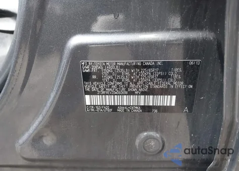 2013 Toyota Rav4 Xle from USA, damaged, VIN 2T3RFREV2DW060698